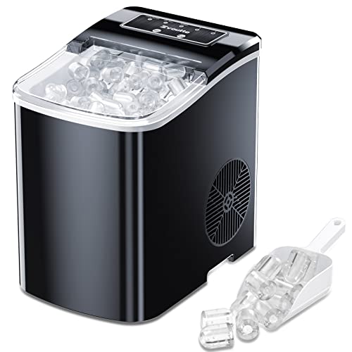 Portable Countertop Ice Maker Machine - with Ice Scoop, Basket, Makes 9 Ice Cubes in 8 Minutes, 26lbs/24 Hours