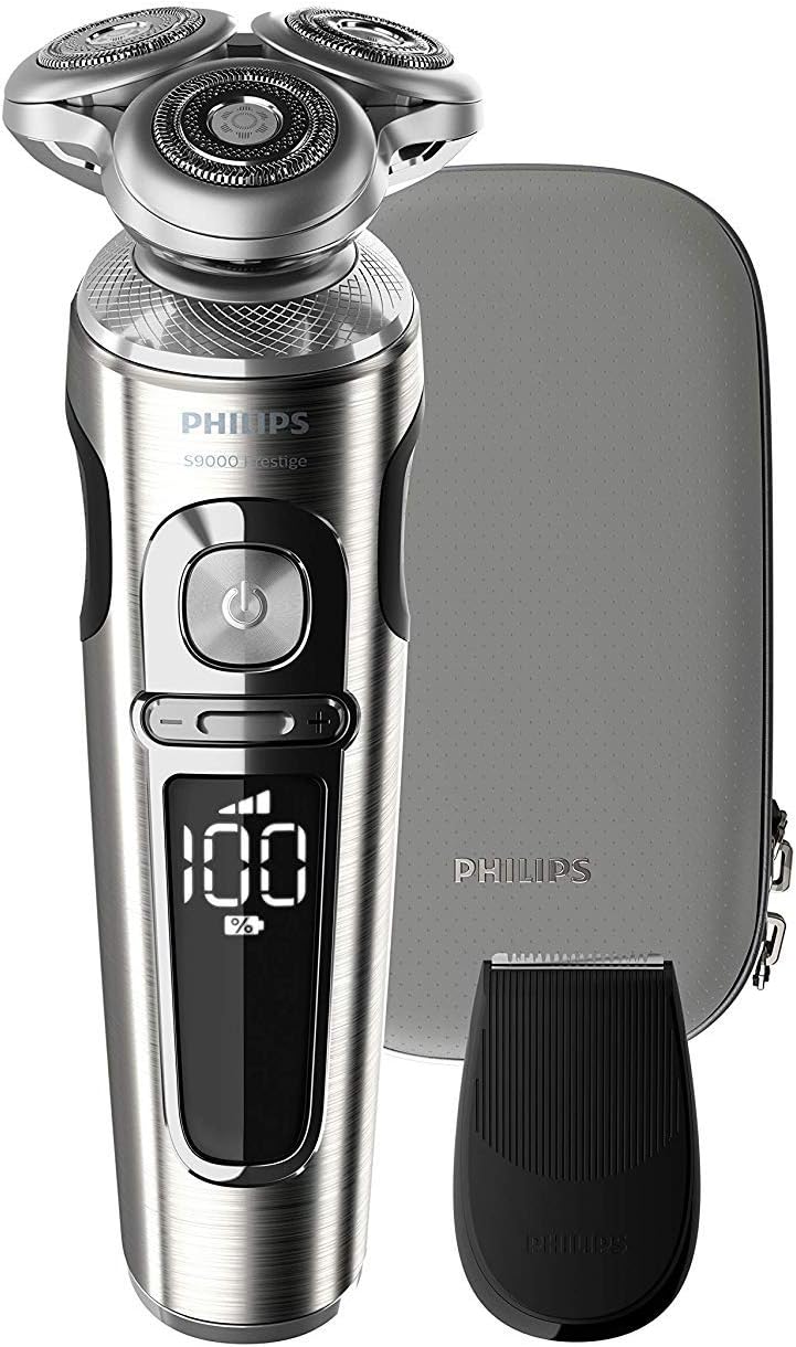 Philips Shaver Series 9000 Prestige, Rechargeable Wet or Dry Electric Shaver with Trimmer Attachment and Premium Case…