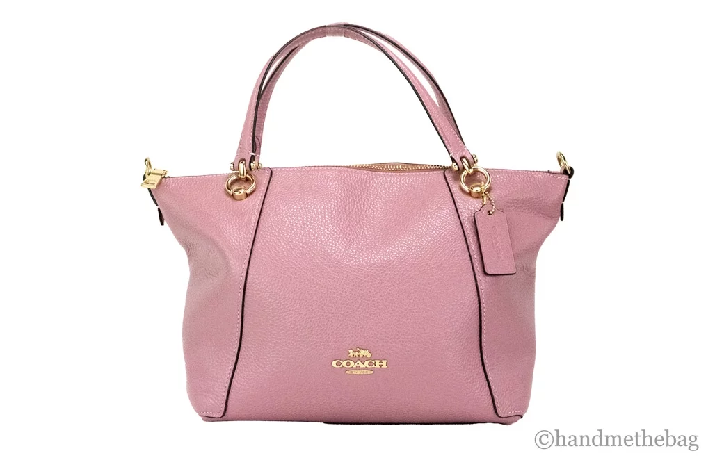 Coach (C6229) Kacey True Pink Pebbled Leather Top Zip Satchel Crossbody Handbag