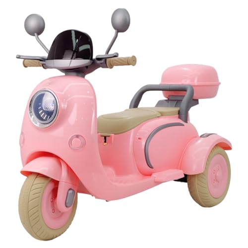 Kids Electric Motorcycle,3 Wheel Bike, Electric Scooter for 3 Year Old,3-Wheel 12V Ride On Scooter for Kids with Storage Compartments
