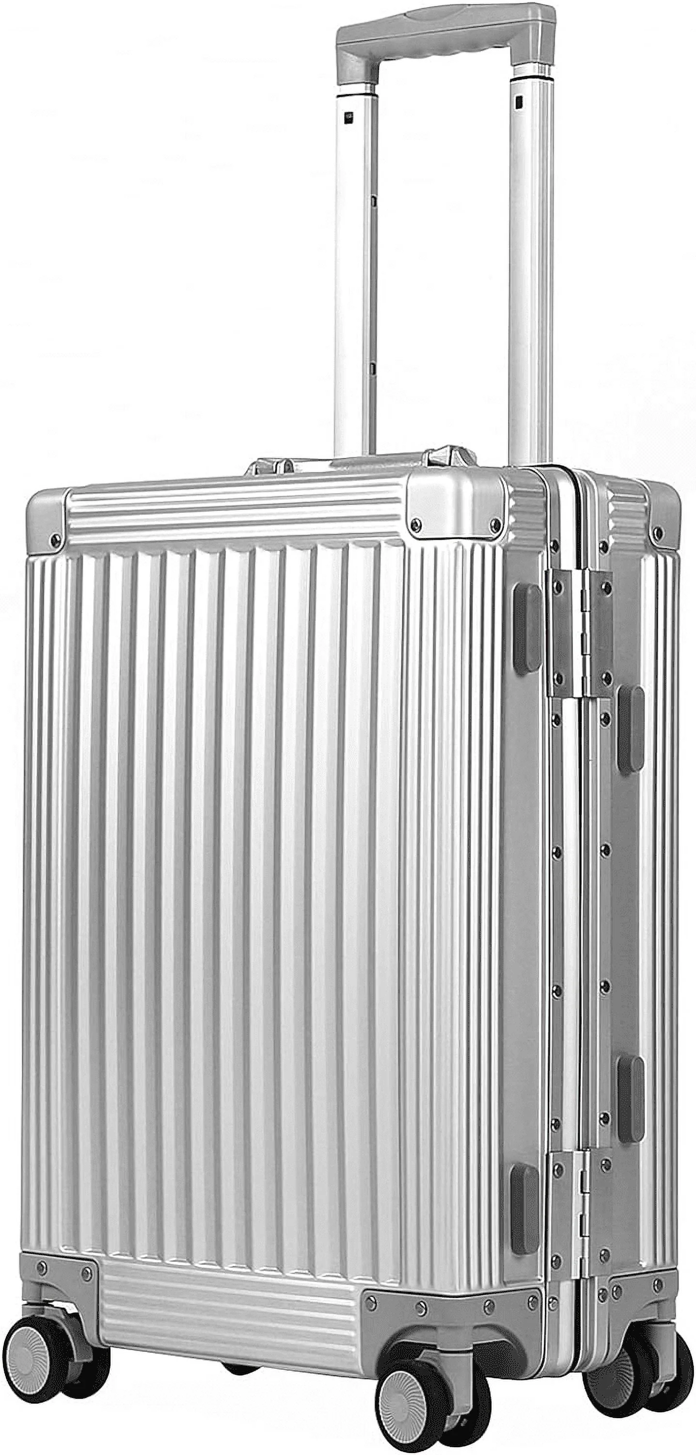 DOMINOX All Aluminum Carry On Luggage Hard Shell Luggage Aluminum Suitcase for Travel Zipperless Luggage Checked Luggage with Silent 360° Spinner