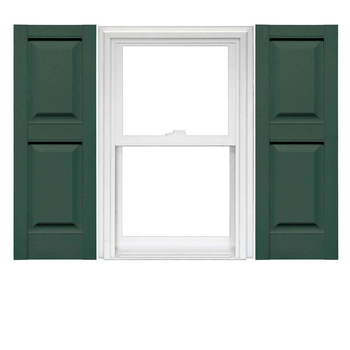 Mid America Raised Panel Vinyl Shutters (1 Pair) - 14.75 x 80 028 Forest Green