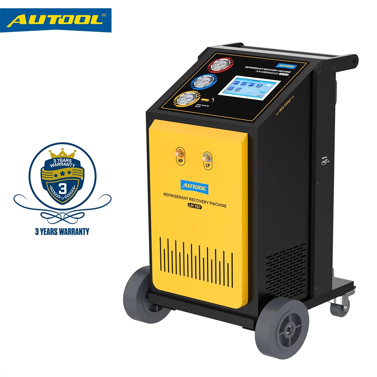 AUTOOL LM707 Automoatic AC Refrigerant Recharge Recovery Machine 3/8 HP Refrigerant Recovery Machine AC 110V 60Hz Refrigerant Recycle Filling Machine