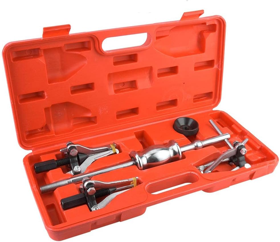 Bearing Puller Kit, 5Pcs Carbon Steel Internal External Gear Bearing Puller Removal Tool Slide Hammer Kit