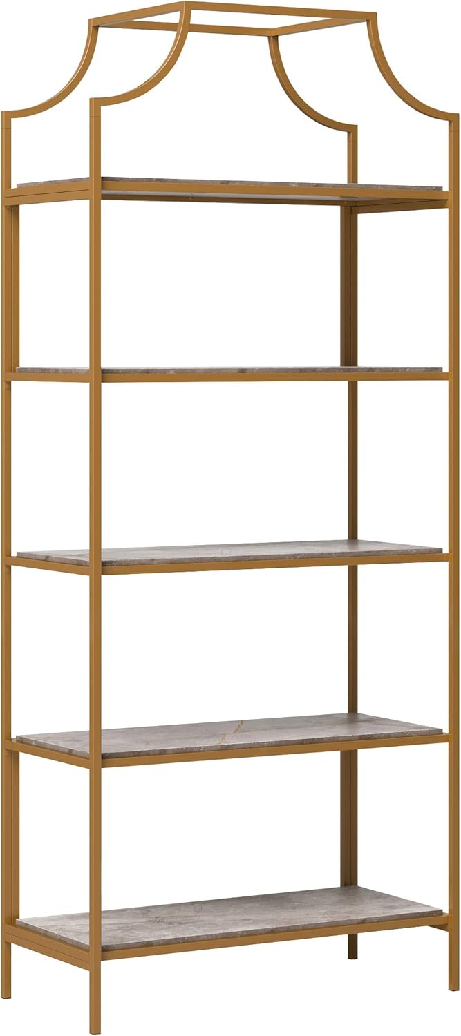 Sauder 428207 International Lux Bookcase - Deco Stone Finish