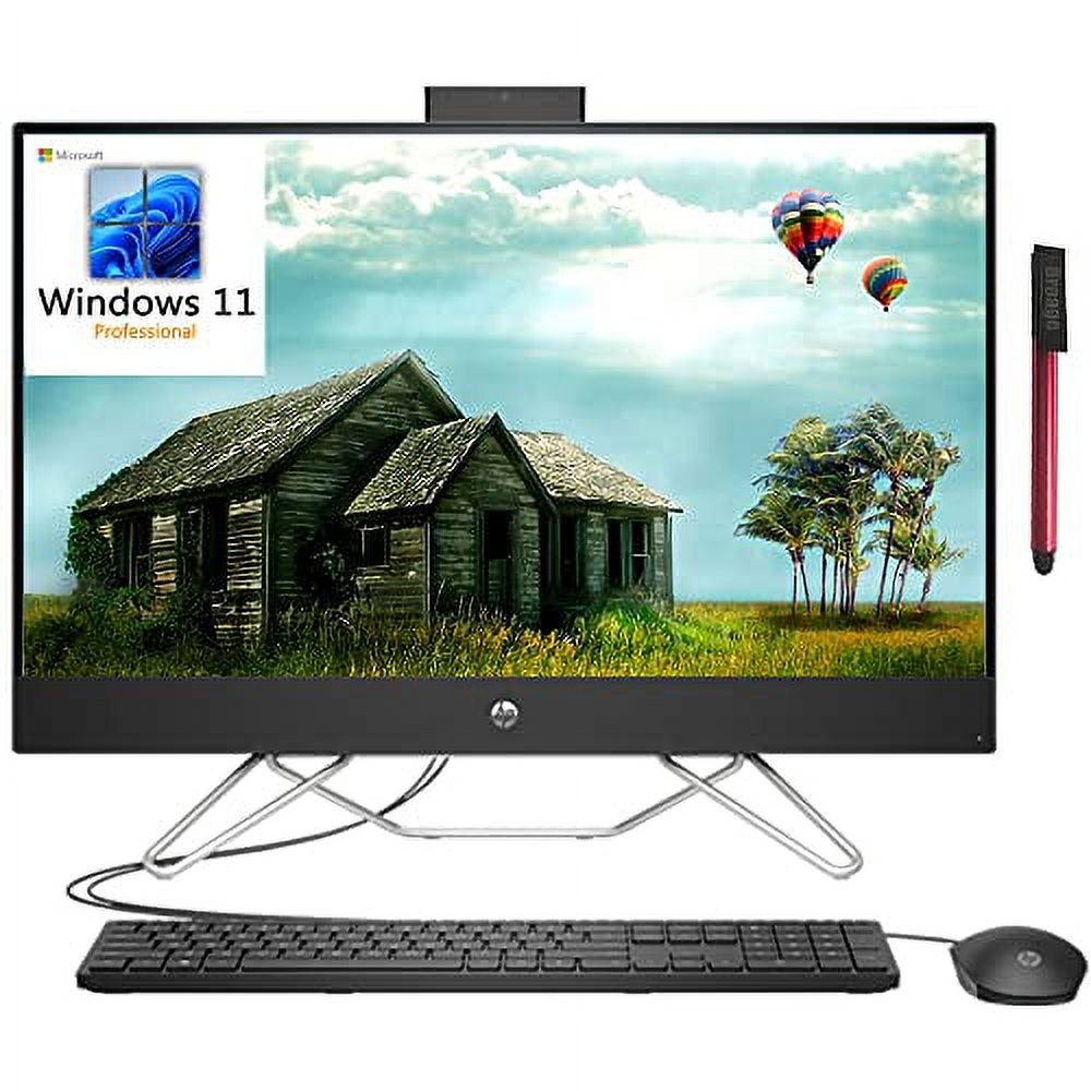 HP 27 Business All-in-One Computer, 27" FHD 300 nits, Hexa-Core AMD Ryzen 5 5500U (Beat i5-1135G7), 16GB DDR4 RAM, 256GB PCIe SSD + 1TB HDD, AC WiFi
