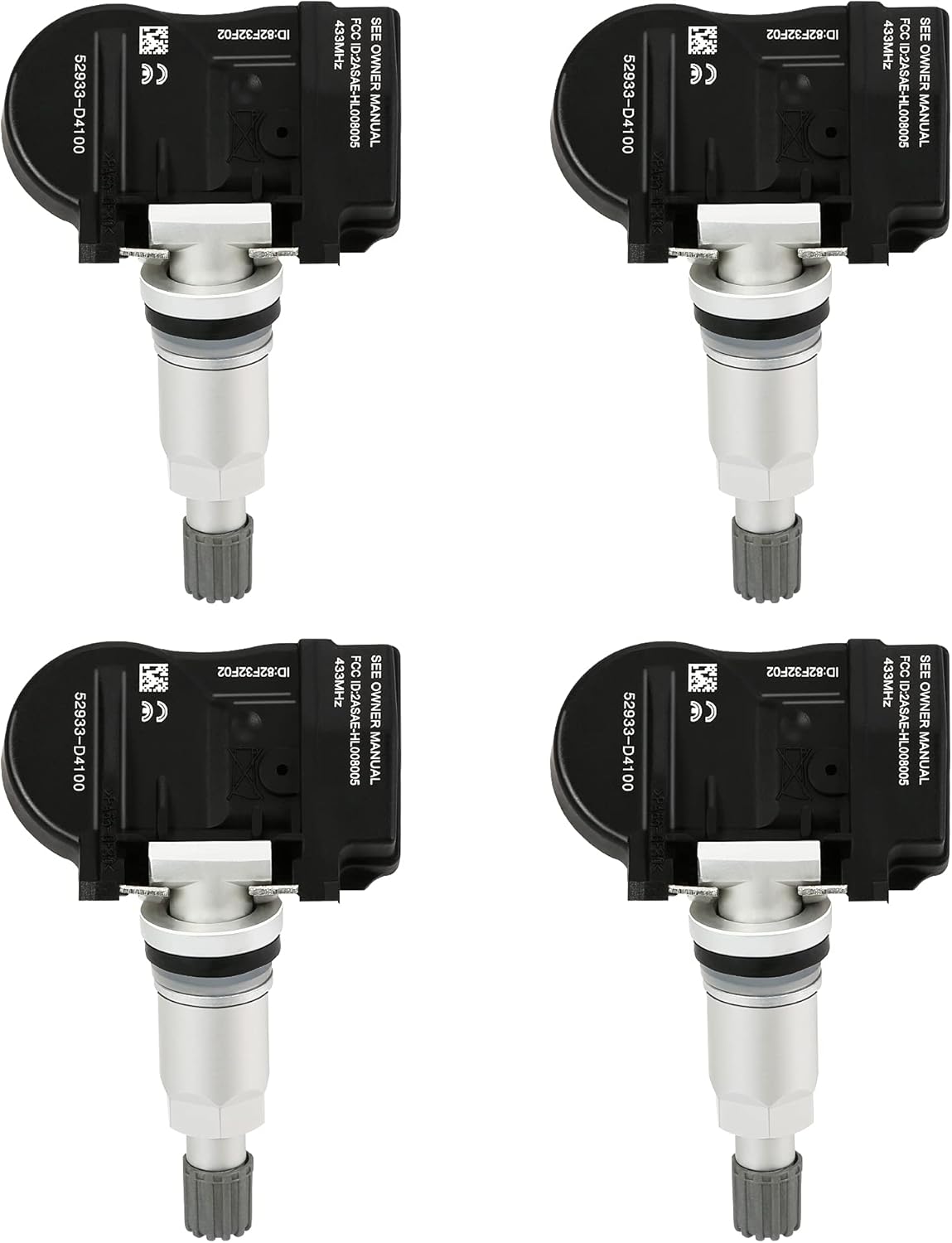 RENECTIV Tire Pressure Sensor,52933-D4100 433MHz Tire Pressure Monitor Sensor(TPMS) Replacement for Kia Hyundai(4PCS) Pack of 2