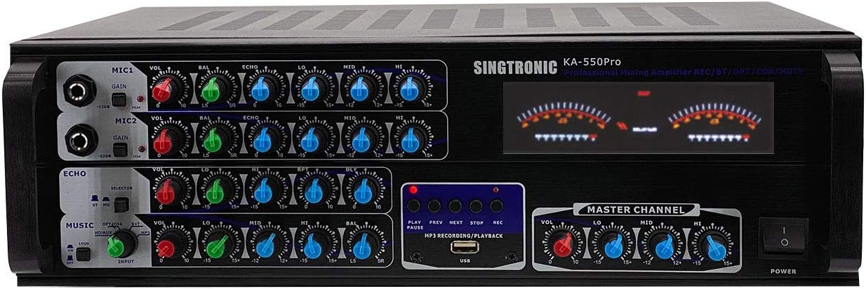 SINGTRONIC KA-550Pro Professional 1500W Mixing Amplifier Karaoke, Built in Voice Recording Function