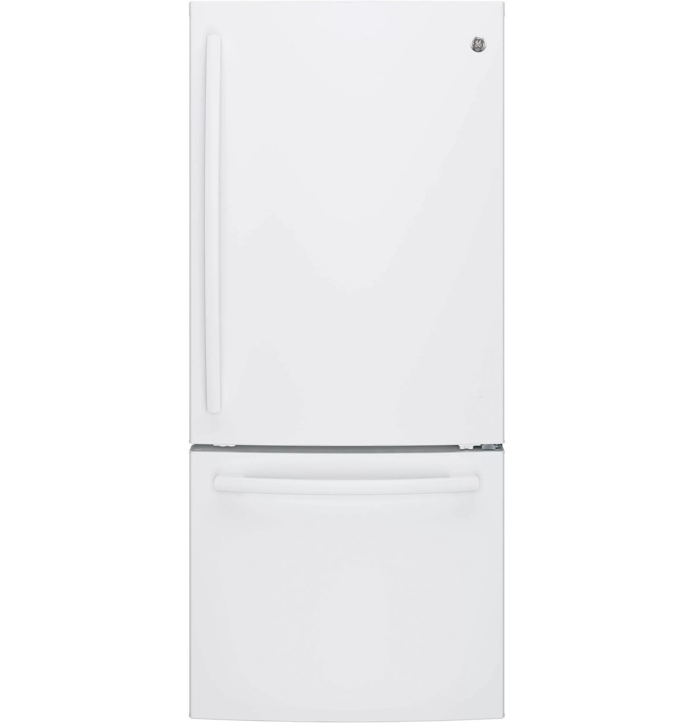 GE Appliances GDE21EGKWW 30 Inch Bottom Freezer Refrigerator White