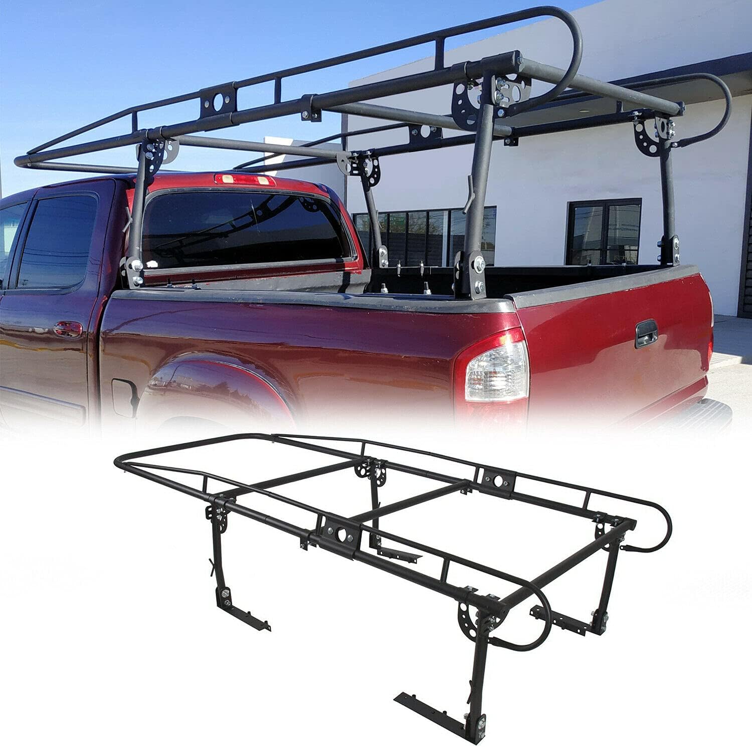 Boshishu 1000 Lb Adjustable Full Size Bed Truck Ladder Rack Pick Up Lumber Kayak Utility,Fast delivery, simple installation, support adaptation query