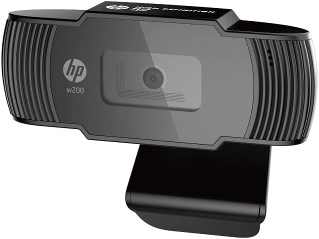 HP W200 Webcam, 720P HD, UVC Plug and Play, Built-in Microphone