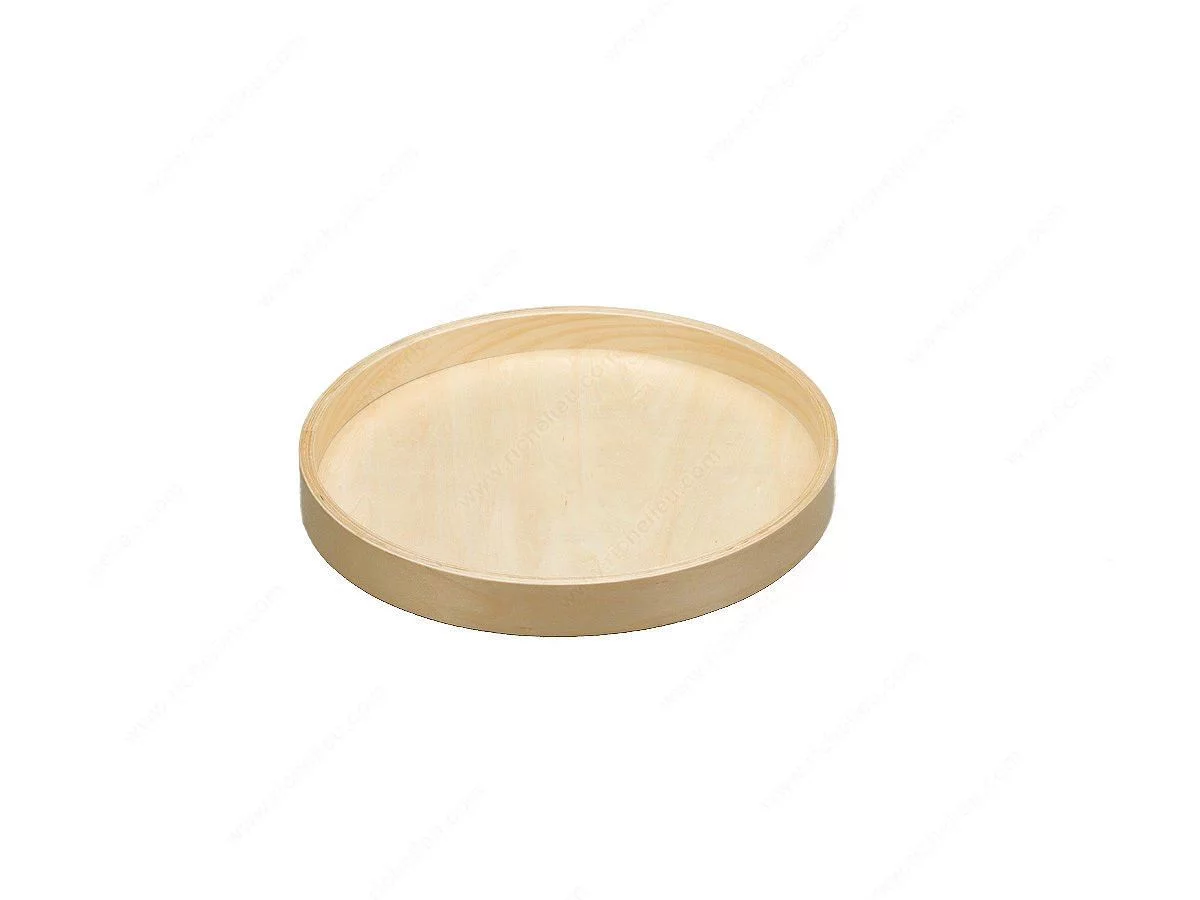 Natural Lazy Daisy Banded Full Circle Wooden Swivel Tray Undrilled Lazy Susan Shelf with Steel Bearing (18" Diameter)