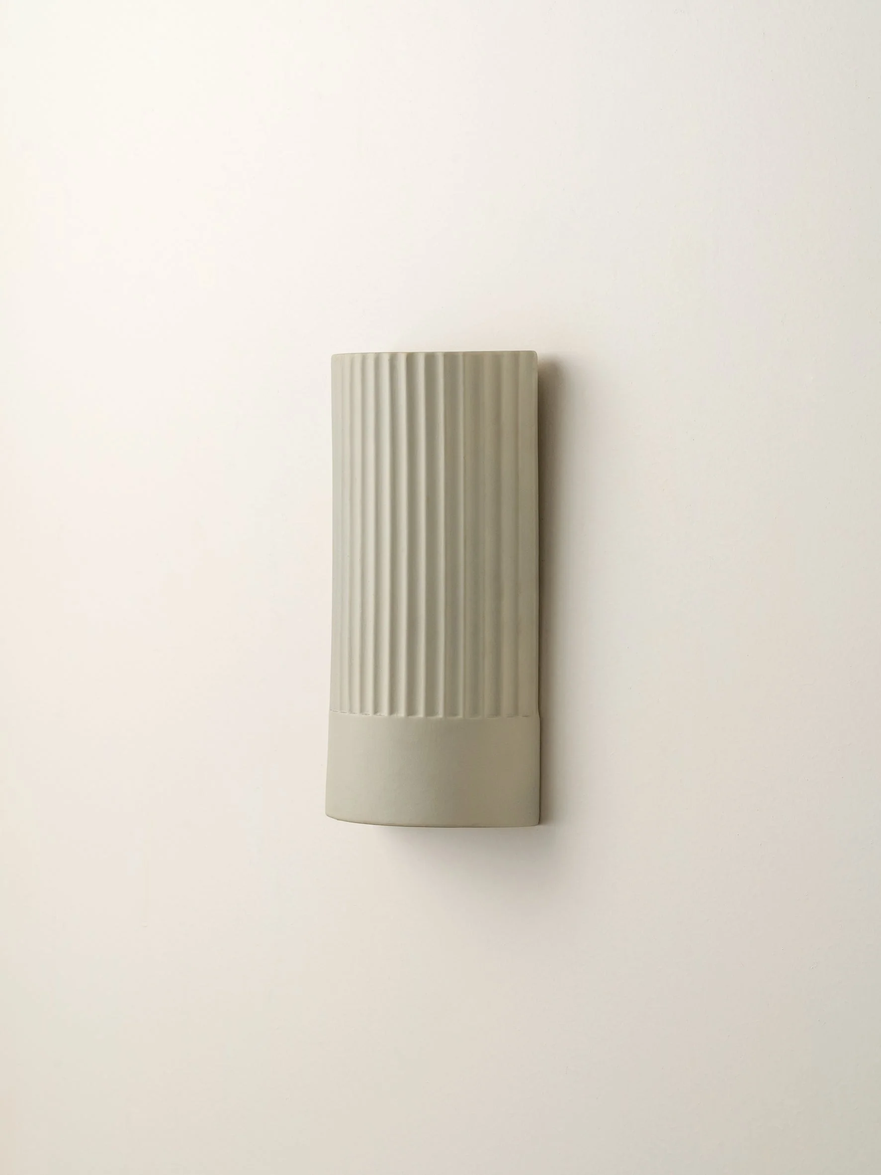 warm white  ribbed ceramic wall light