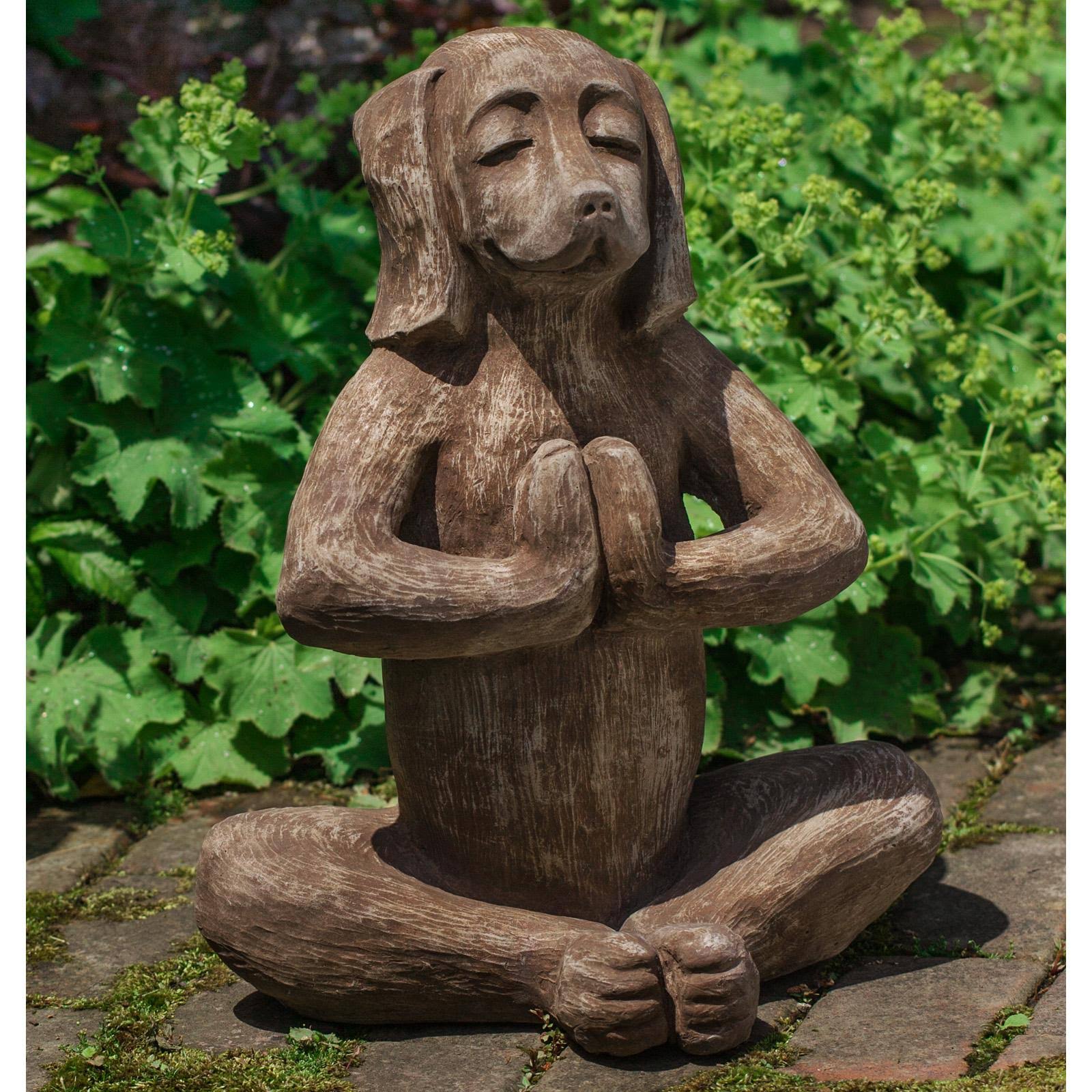 Campania International Yoga Dog Cast Stone Garden Statue
