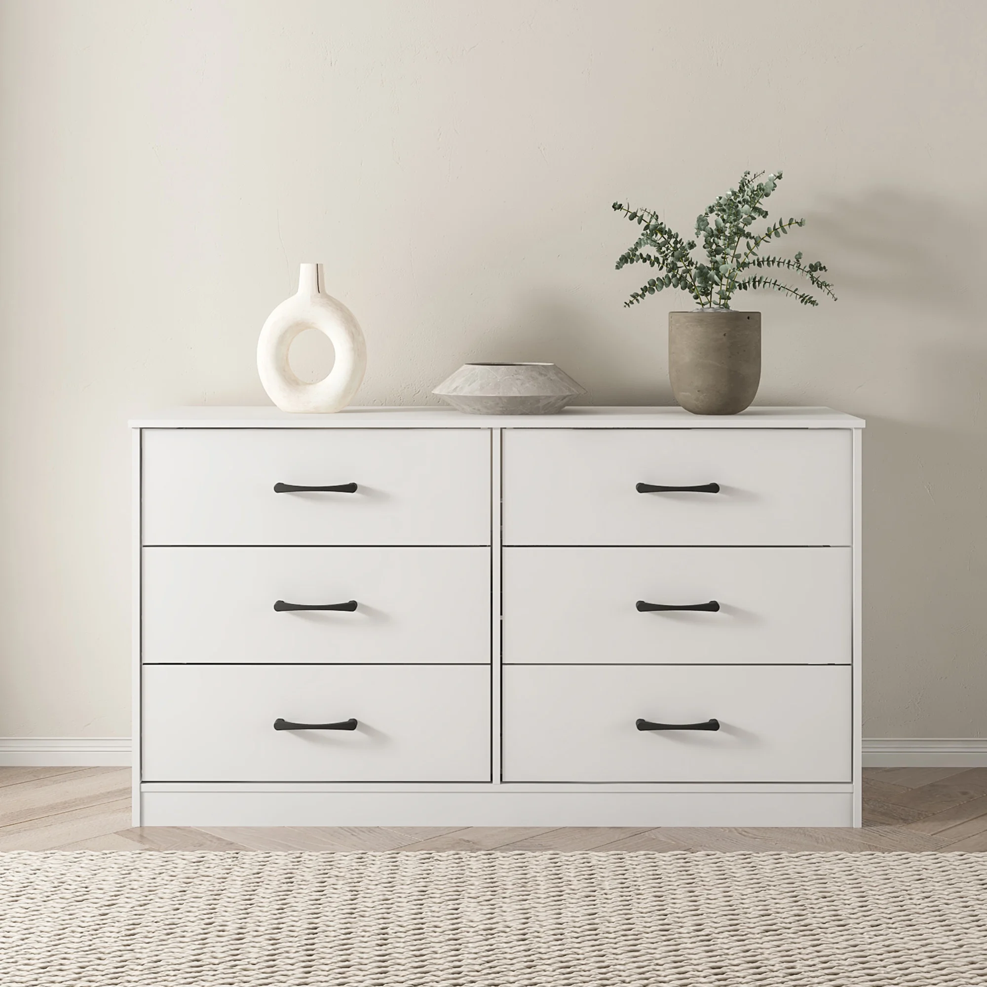 Mainstays Ardent 6 Drawer Dresser, White - Curated Treasures Market