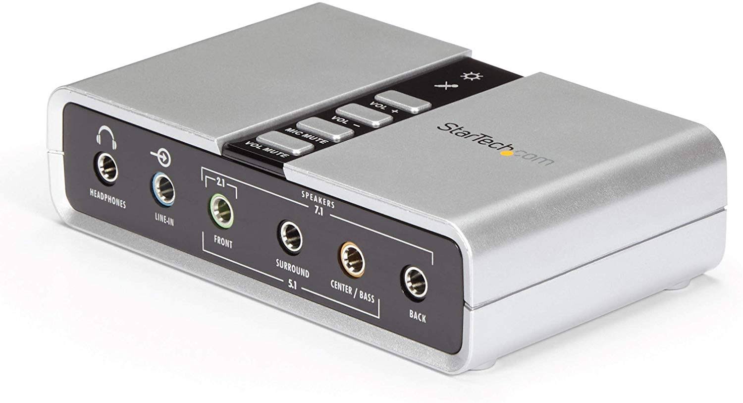 Startech ICUSBAUDIO7D 7.1 USB Sound Card, External Sound Card for Laptop with Spdif Digital Audio, Sound Card for PC, Silver