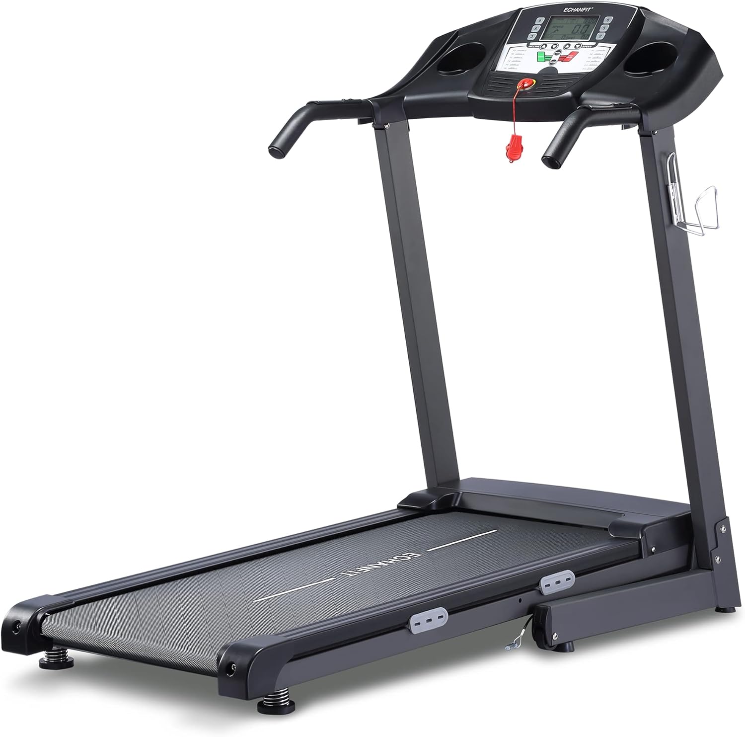ECHANFIT Folding Treadmill with Auto Incline 0-12%, 2.5 HP Electric Running Treadmill with 15 Preset Programs for Fitness Exercise at Home Gym
