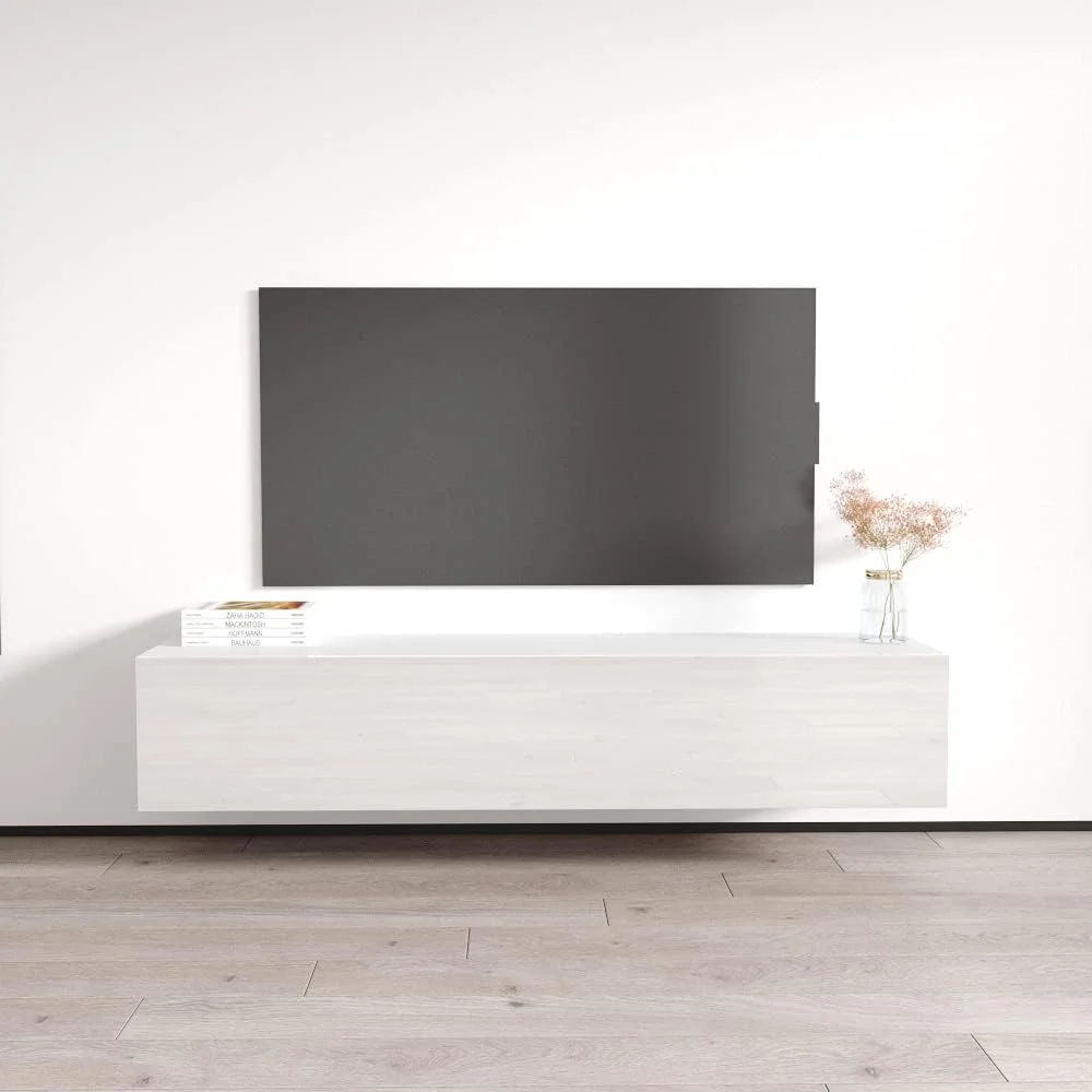 Fly Type-30 Floating TV Stand For Tvs Up To 70", Modern High Gloss 63" Entertainment Center, Wall Mounted TV Media Console With Storage Cabinets