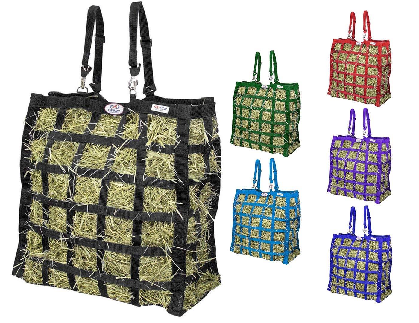 Derby Originals Easy-Feed Patented Four-Sided Slow Feed Horse Hay Bag, Black