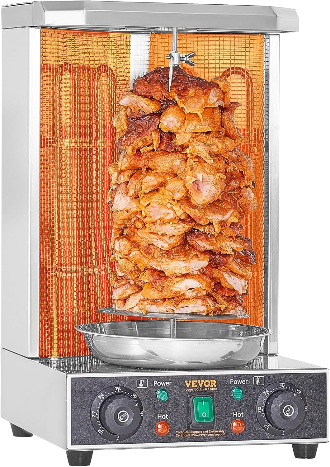 VEVOR Shawarma Grill Machine, 13 lbs Capacity, Chicken Shawarma Cooker Machine with 2 Burners