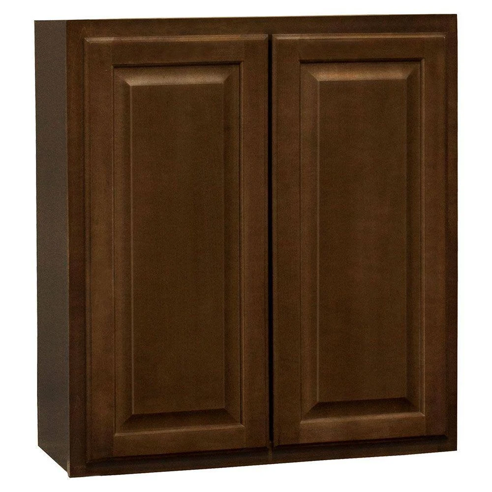 Hampton Bay Hampton Assembled 27x30x12 in. Wall Kitchen Cabinet in Cognac, Red