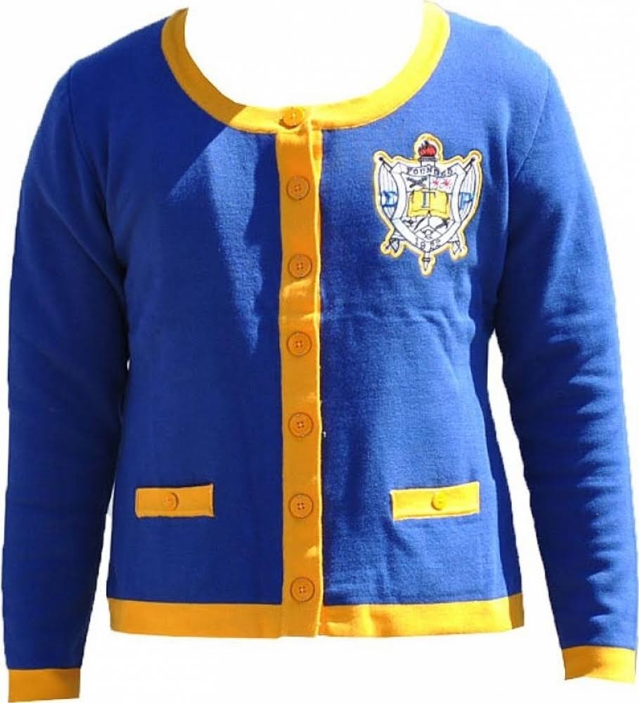 Sigma Gamma RHO Divine 9 Heavy Weight Ladies Cardigan [Royal Blue - M]