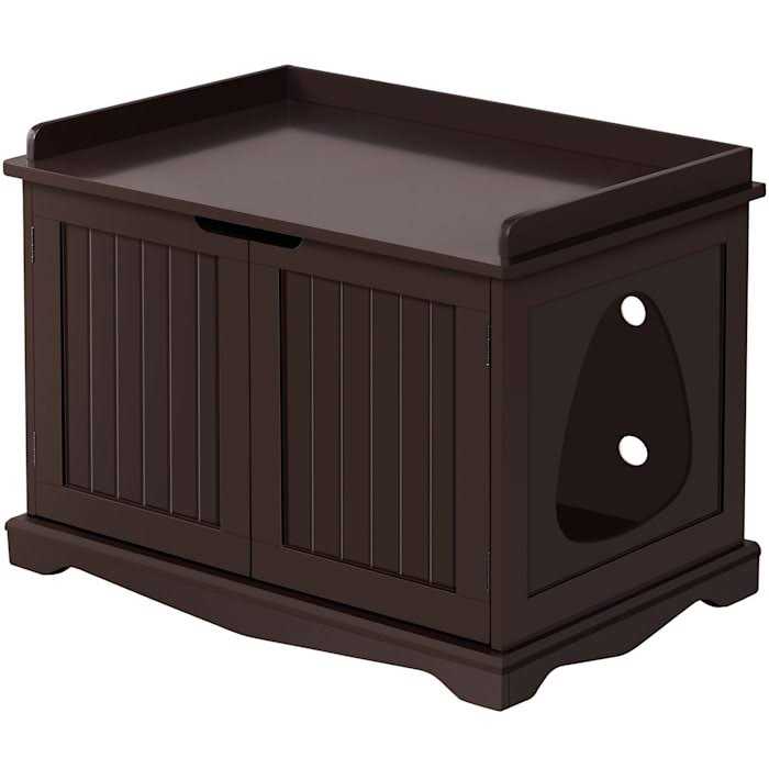 Topeakmart Decorative Espresso Furniture Hidden Washroom Cat Litter Box - Pet Supplies online store