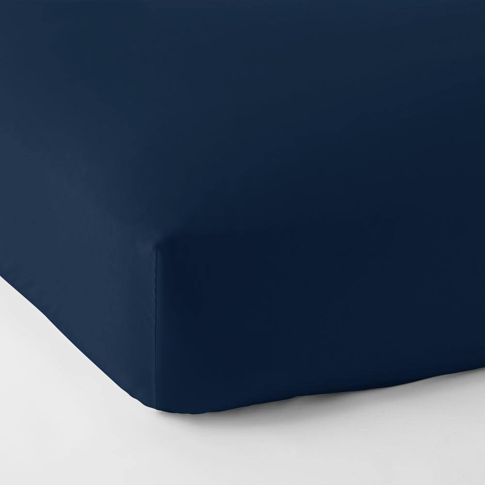 The Company Store Legends Hotel Midnight Blue 450 Thread Count Wrinkle-Free Supima Cotton Sateen King Deep Pocket Fitted Sheet