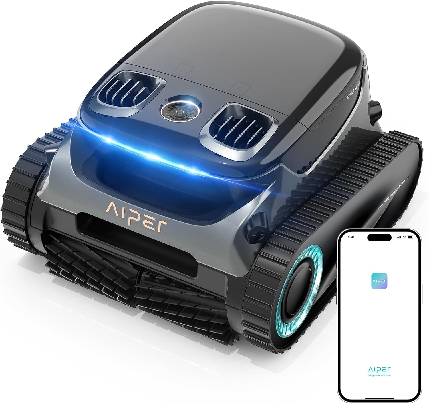 AIPER Scuba S1 Pro Cordless Robotic Pool Cleaner, 2024 Automatic Pool Vacuum with Horizontal Waterline Cleaning, Smart Navigation