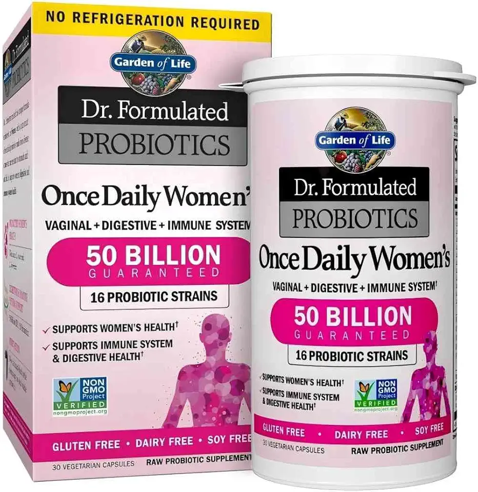 30 Capsules Once Daily Dr. Formulated Probiotics for Women 50 Billion CFU 16 Probiotic Strains with Organic Prebiotics for Digestive