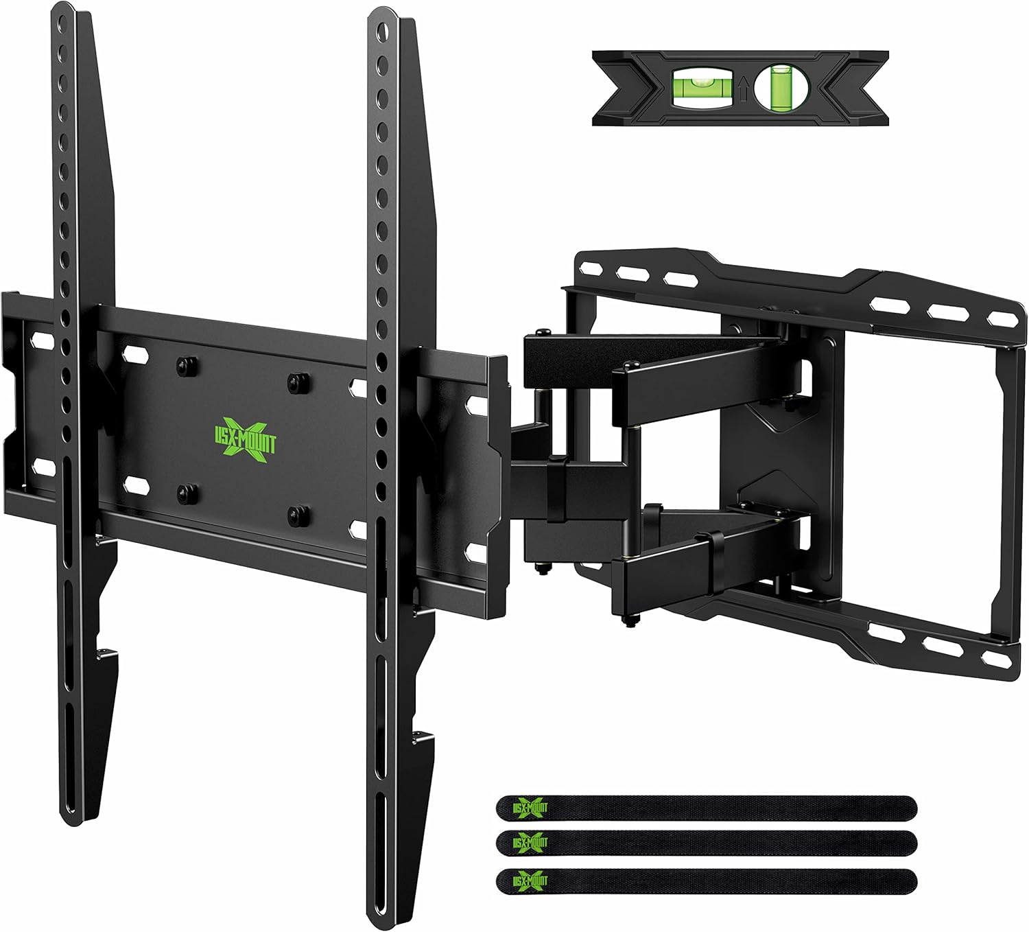 USX MOUNT Full Motion TV Wall Mount with Height Setting for Most 32-65 inch Flat Screen/LED/4K TVs, Swivel/Tilt TV Mount Bracket Max VESA 400x400mm