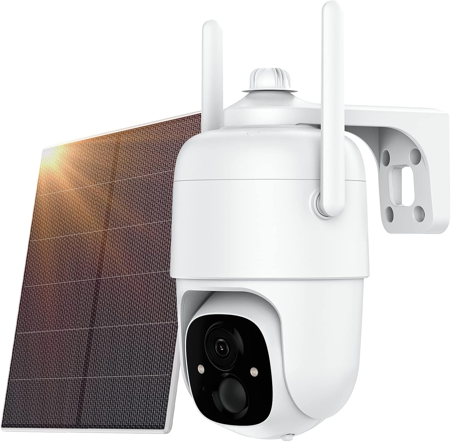 Hawkray Security Camera Wireless Outdoor, Solar Powered WiFi System/Spotlight Home Security System with Motion Detection and Siren,Pan Tilt