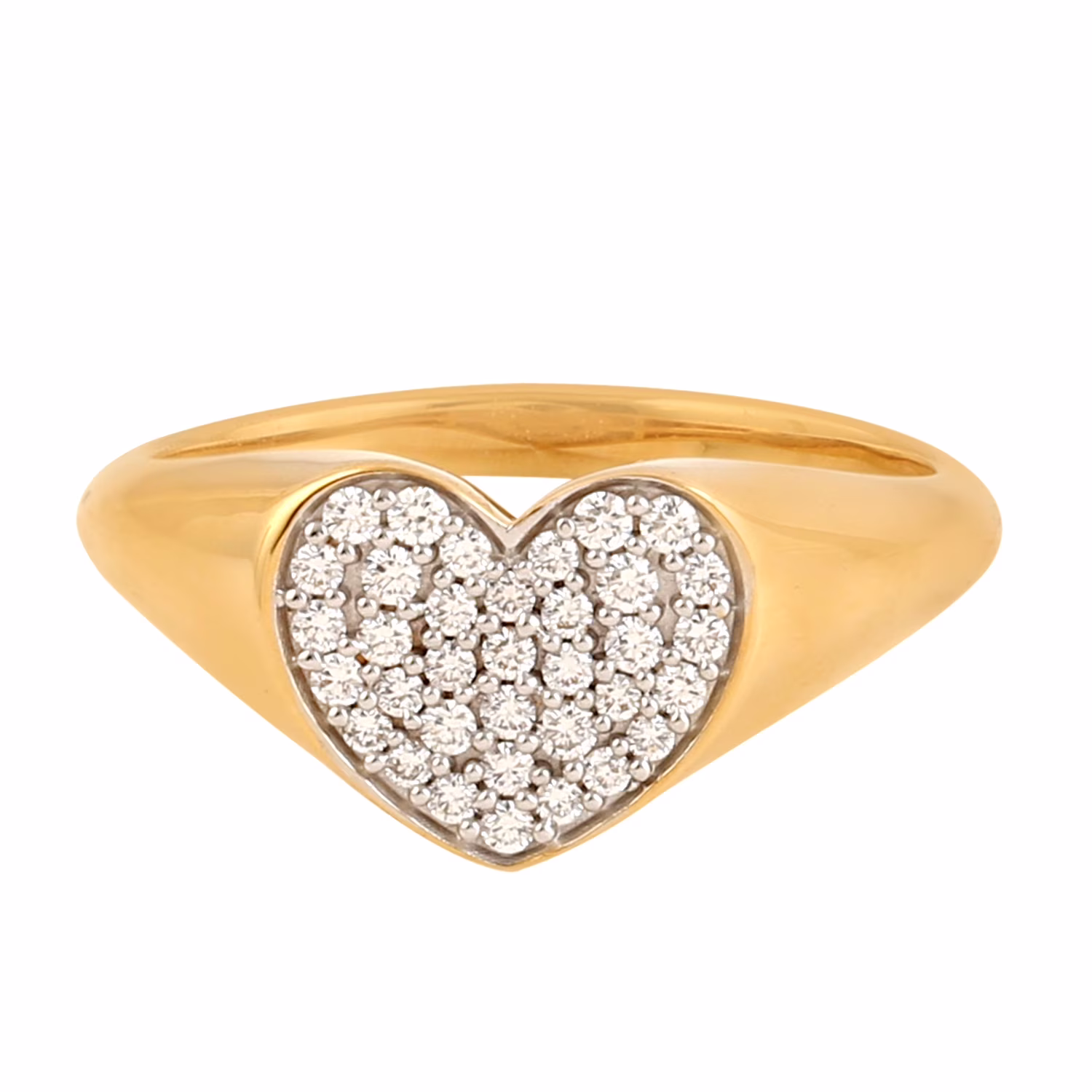 KIRAN FINE JEWEL CZ Diamond Heart Promise Ring Yellow Gold Plated 925 Silver Anniversary Women Gemstone Statement Jewelry Gift For Her