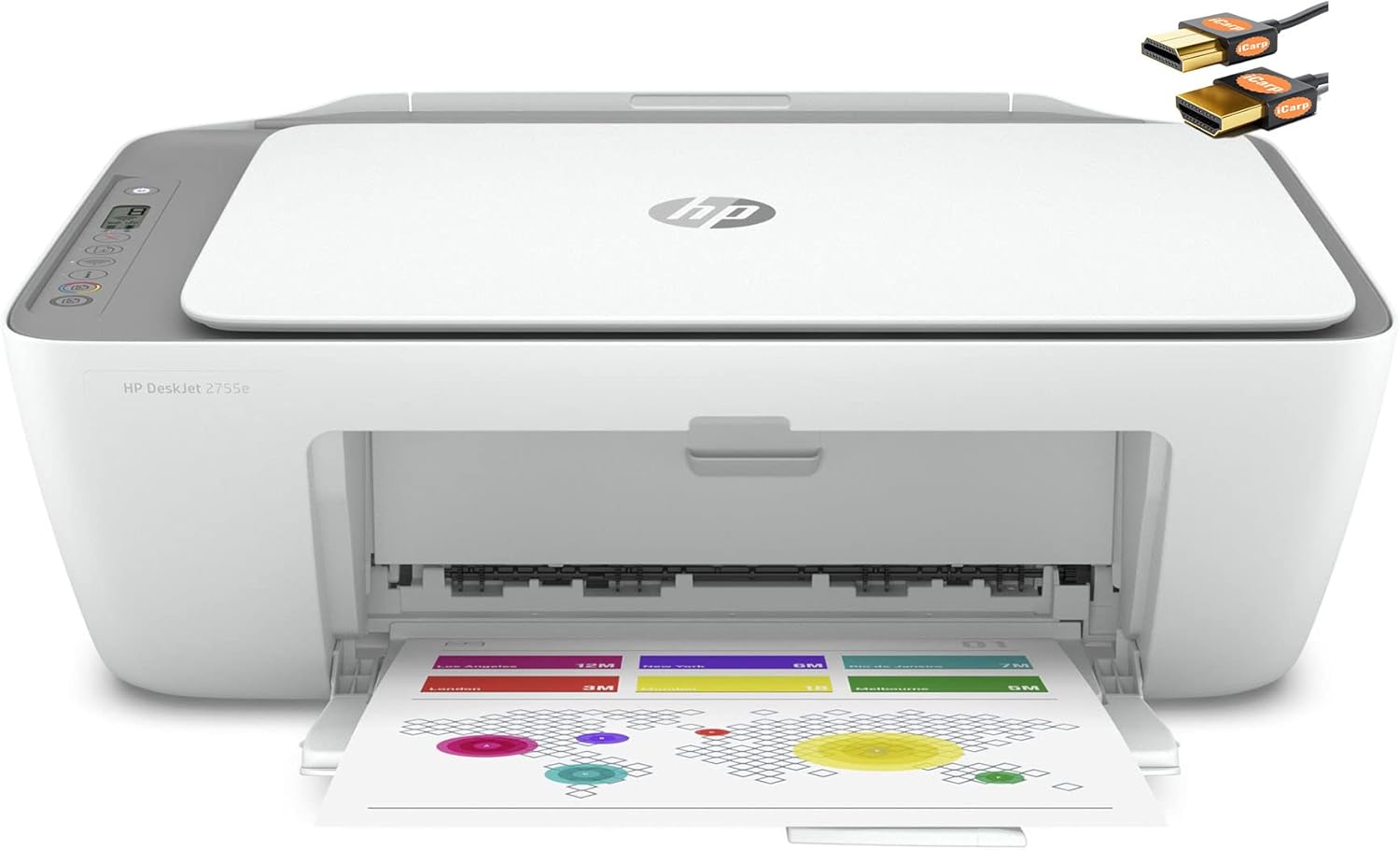 HP DeskJet 2755e Series Wireless Inkjet All-in-One Color Printer - Print Copy Scan - Mobile Printing - USB Connectivity - Up to 5.5 PPM