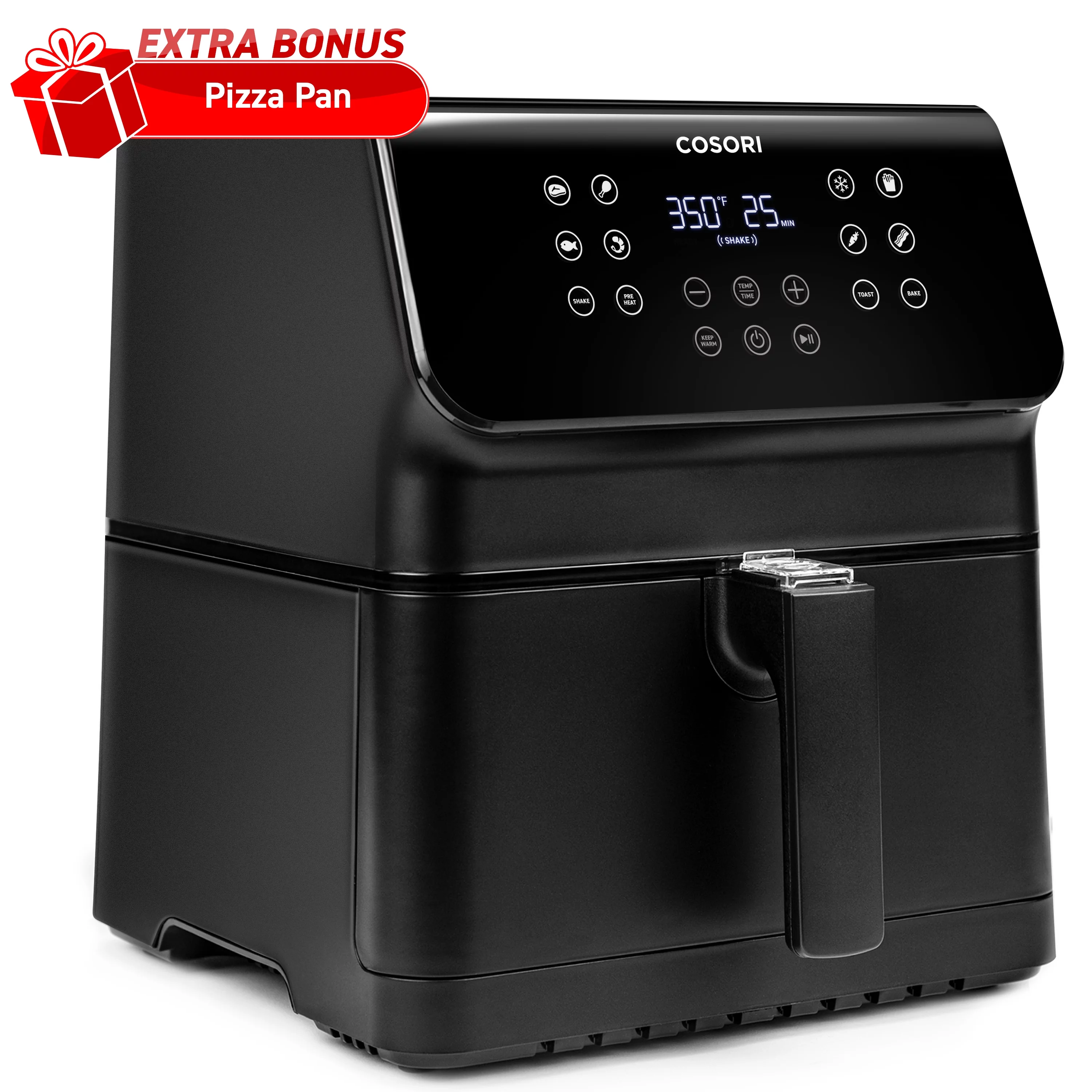COSORI Air Fryer, Pro II 5.8 QT Large 12-in-1 Oven, Preheat & Keep Warm, Bonus Pizza Pan, Black