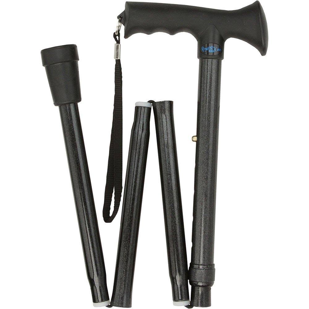 Black Adjustable Comfort Grip Folding Walking Cane