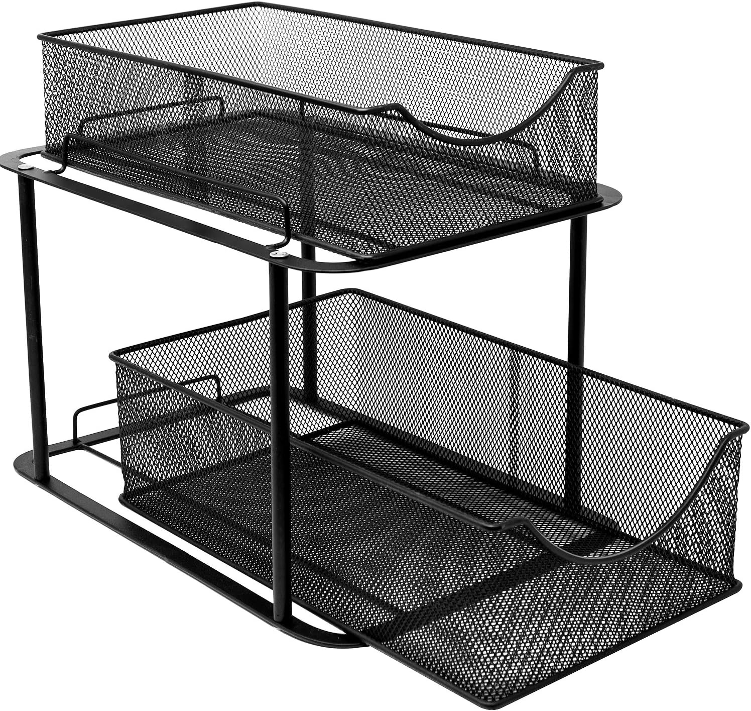 Sorbus® 2 Tier Organizer Baskets with Mesh Sliding Drawers Ideal Cabinet, Countertop, Pantry, Under the Sink, and Desktop Organizer for Bathroom