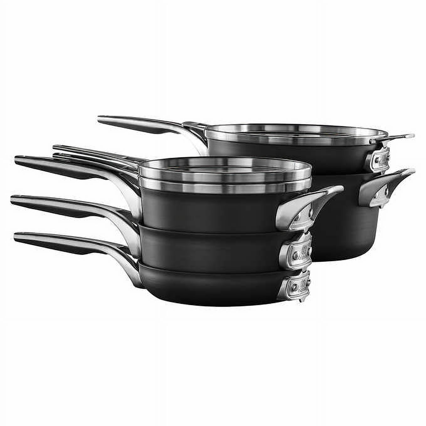 Calphalon Premier 8 Piece Hard Anodized Space Saving Cookware Set