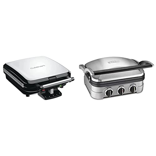 Cuisinart WAF-150 4-Slice Belgian Classic Waffle Maker, Square, Stainless Steel/Black