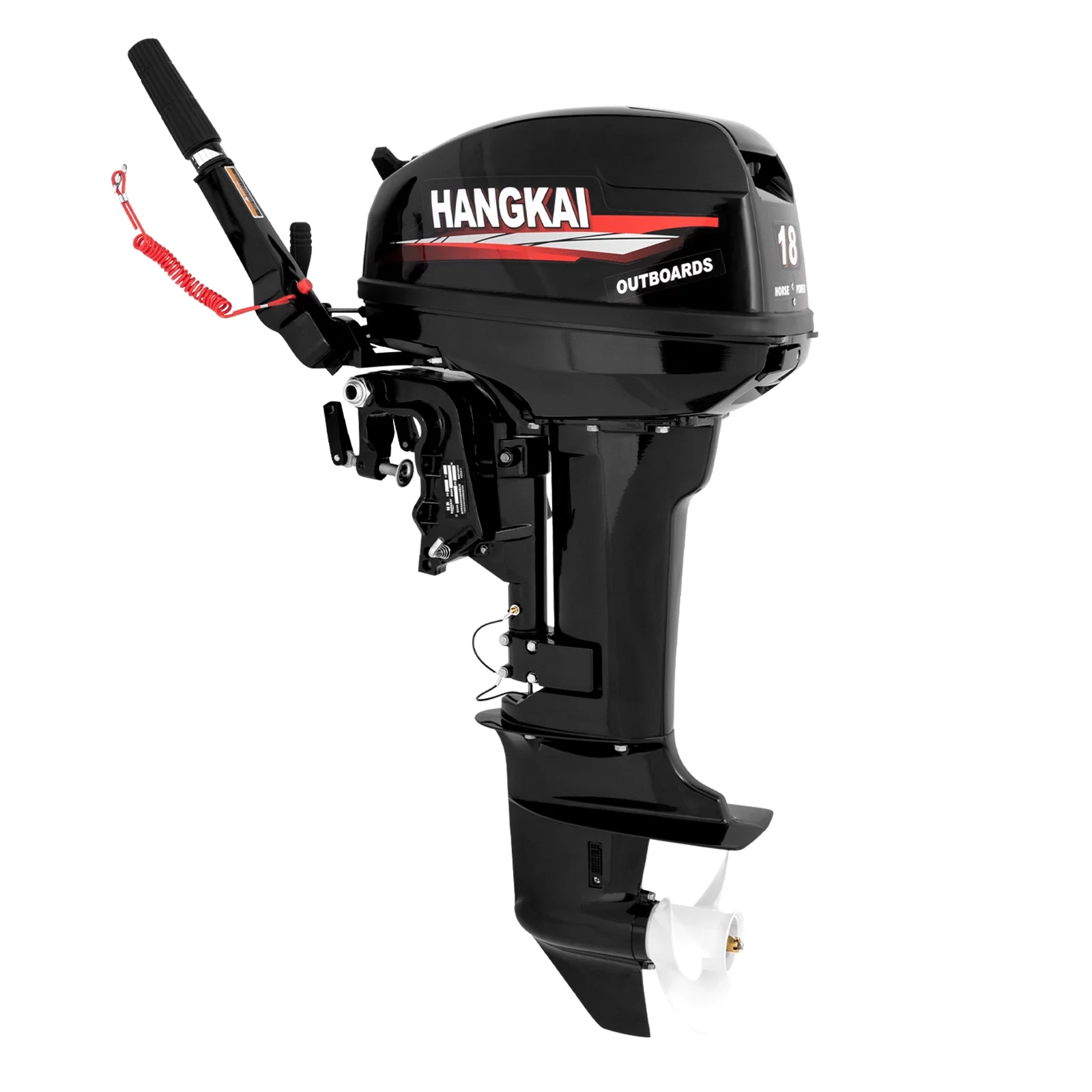 HANGKAI 2 Stroke 18HP Outboard Motor Boat Engine Water Cooling & CDI Short Shaft Marine Outboard Motor