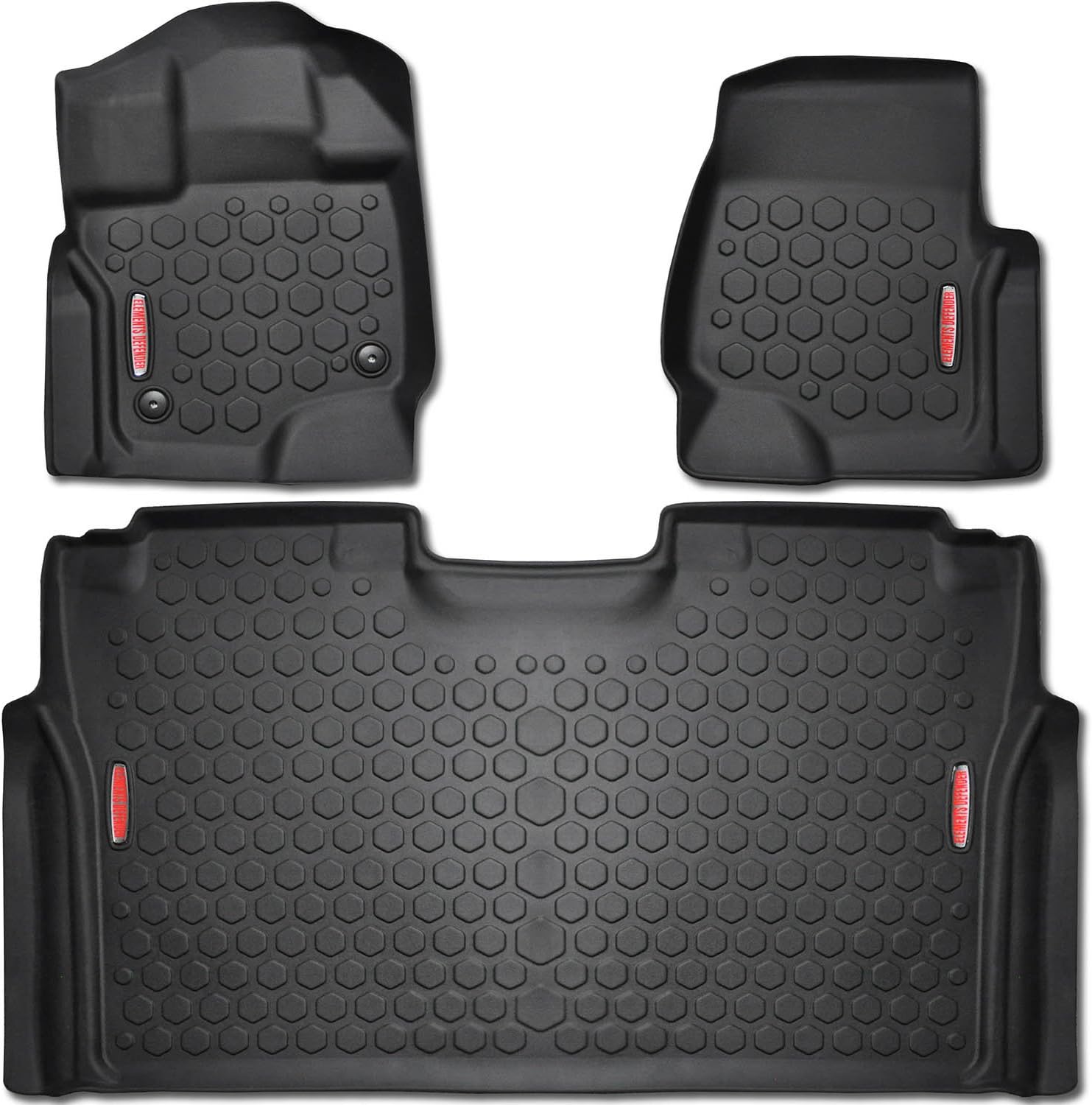 2015 - 2017 Ford F-150 Floor Mats (FRONT & REAR LINERS - 100% WEATHER RESISTANT) Fits Crew Cab F150 Trucks in 2015,2016 & 2017 Models