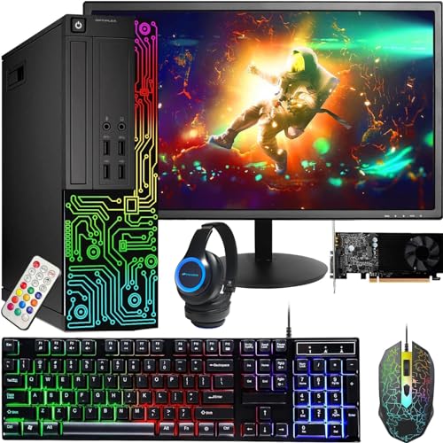 Dell RGB Gaming Desktop Computer PC, Intel Core i5, GeForce GT 1030 2GB GDDR5, 16GB RAM, 512GB SSD, 24 Inch HDMI Monitor
