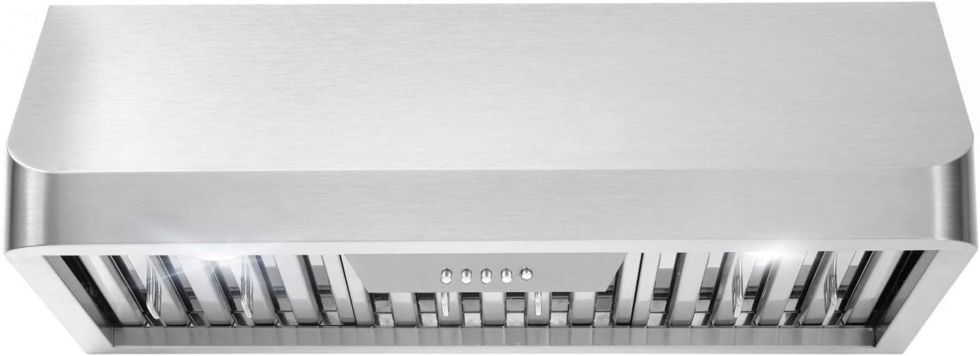 Cosmo QB75 30 in. Under Cabinet Range Hood with Push Button Controls, Permanent Filters, LED Lights