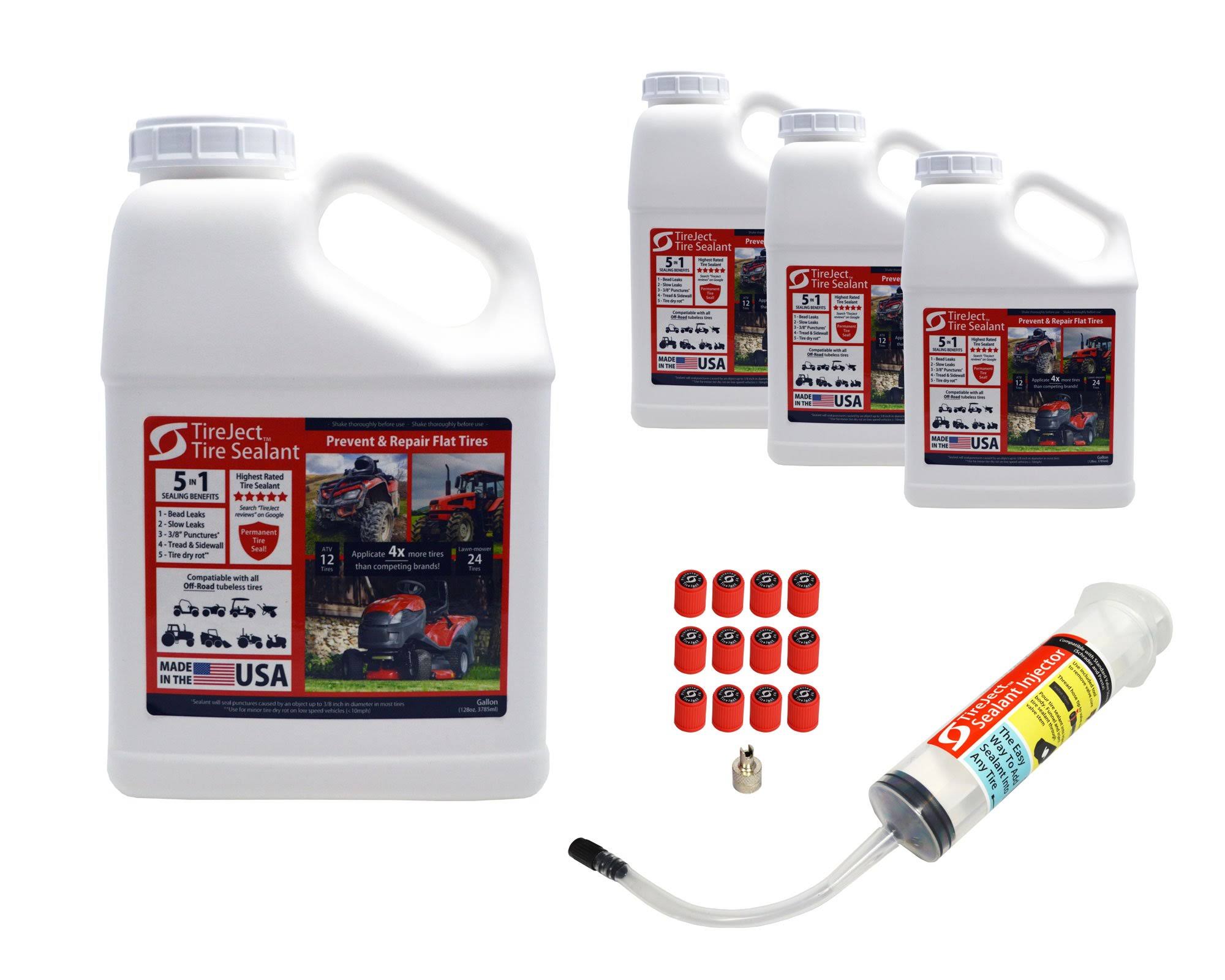 TireJect Tractor Tire Sealant - Tire Protection Kit - 4 Gallon Case
