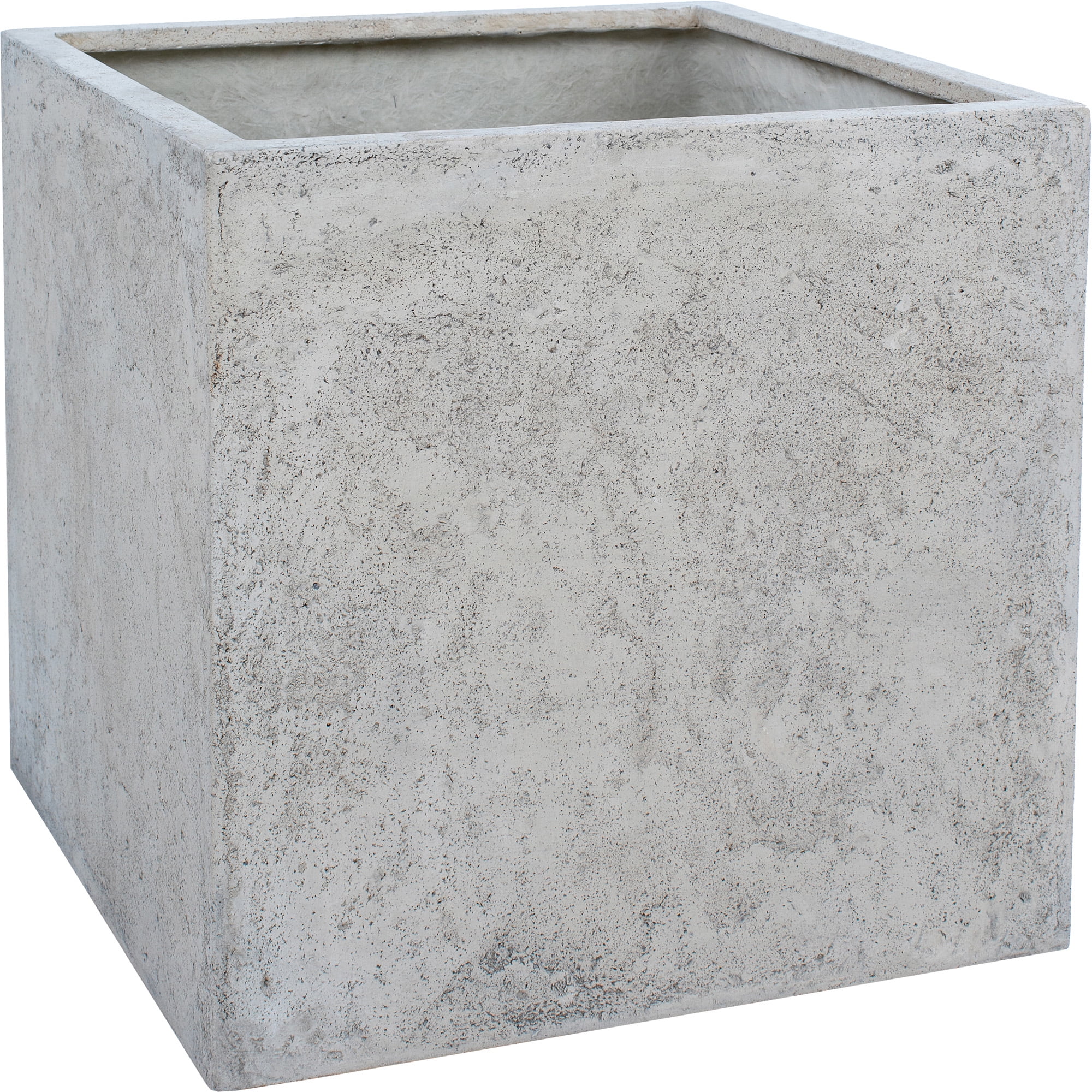 Signature Home Collection Volcanic Stone Cube Standing Planter - 18" - Beige and Taupe - Curated Treasures Market