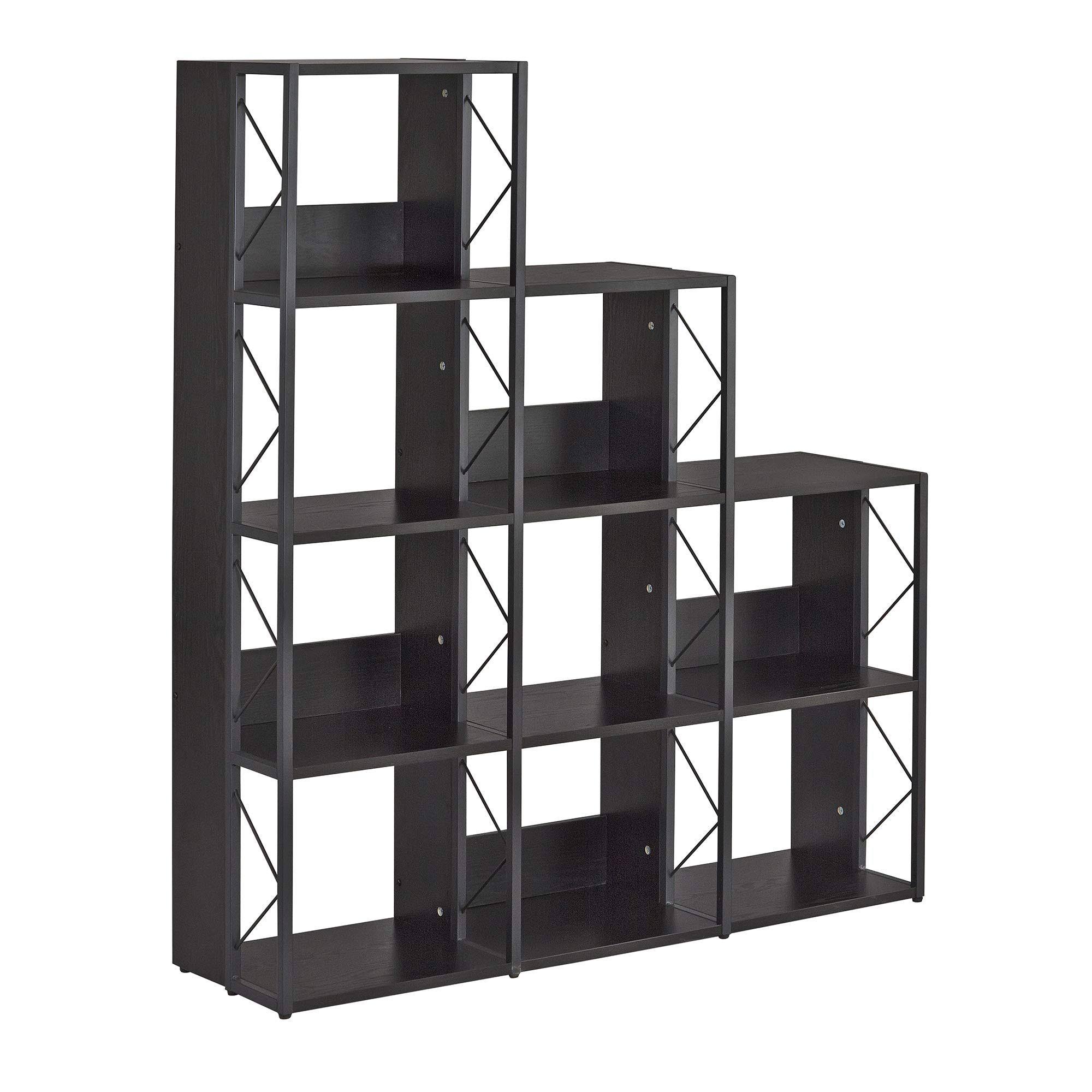 Soho Multi-Height Bookcase, 9Shelves, Black