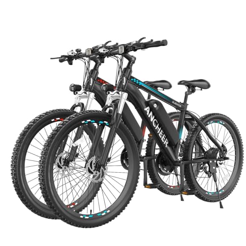 ANCHEER 500W 26" Electric Bike for Adults, [Peak 750W], 48V 10.4Ah Battery, Up to 55 Miles, 3H Fast Charge, Electric Mountain Bike, 2.1" eMTB Tire