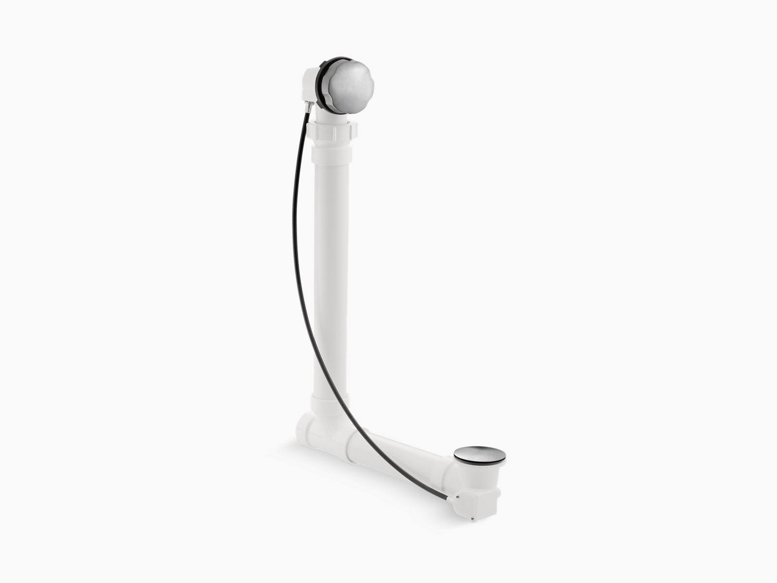 KOHLER K-7213-G Clearflo Cable Bath Drain with PVC Tubing, Brushed Chrome