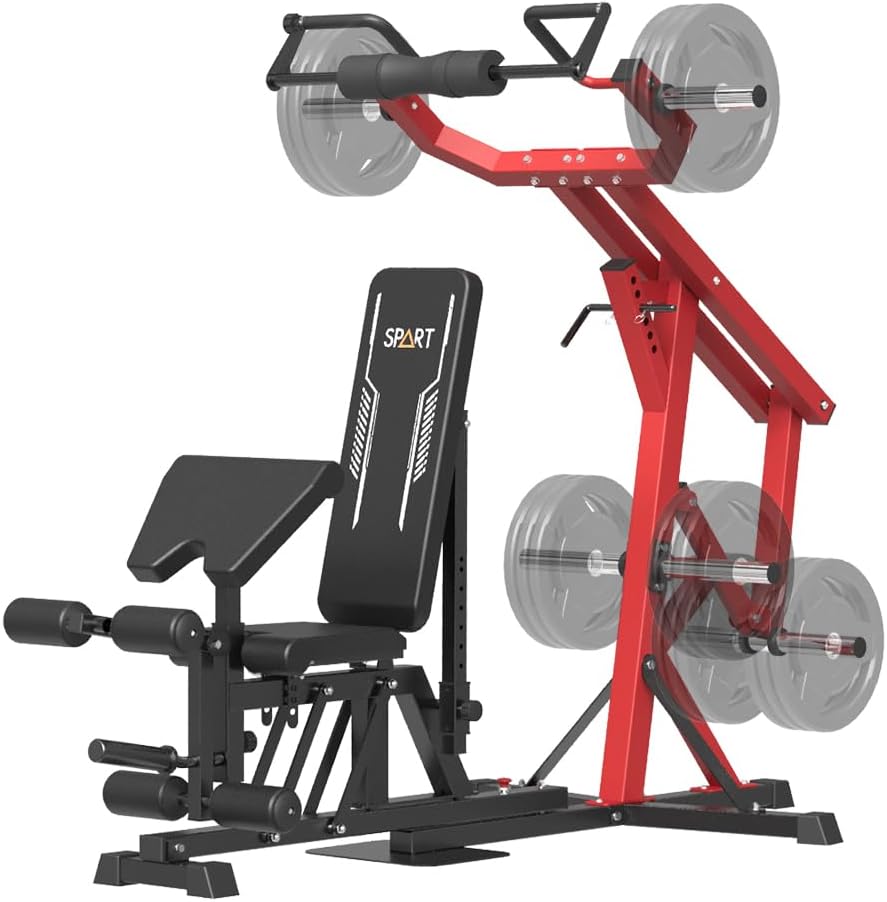SPART Leverage Machine, Multifunctional Strength Training Station, Plate Loaded Lever Gym with Multi Bench Press for Chest, Shoulder, Back, Core, Leg