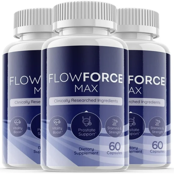 (3 Pack) Flow Force Max - Dietary Supplement - 180 Capsules - Kansas Nuitrition - HNZSDS